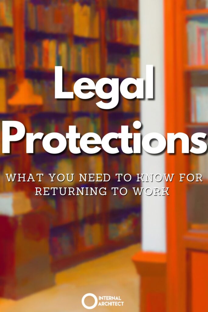 An impressionistic digital oil painting of "A Library" Legal Protections: What you need to know for returning to work