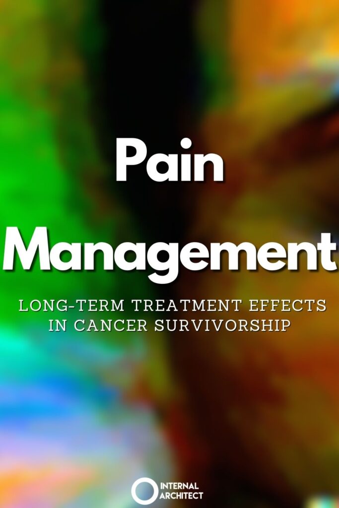 An impressionistic digital oil painting of "Pain Management" Pain Management: Long-Term Treatment Effects in Cancer Survivorship