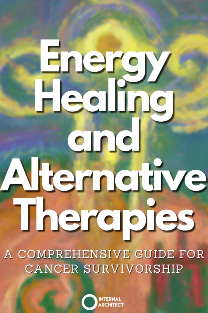 A painting named "Energy Healing" in the style of Van Gogh with the text