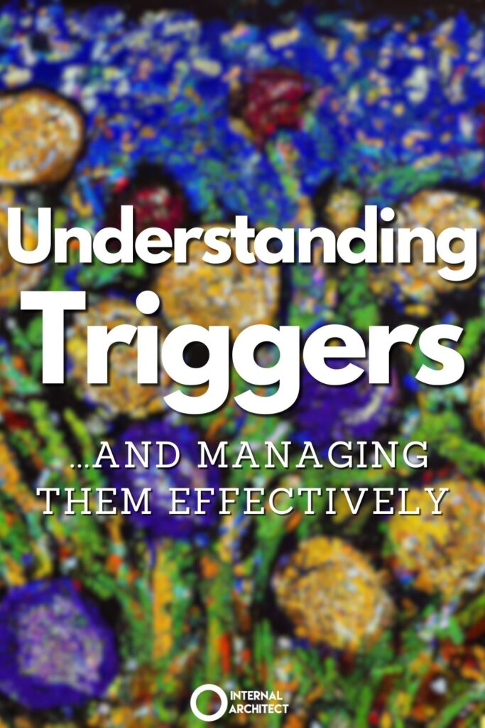 A painting named "triggers" in the style of Van Gogh with the text Understanding and Managing Them Effectively