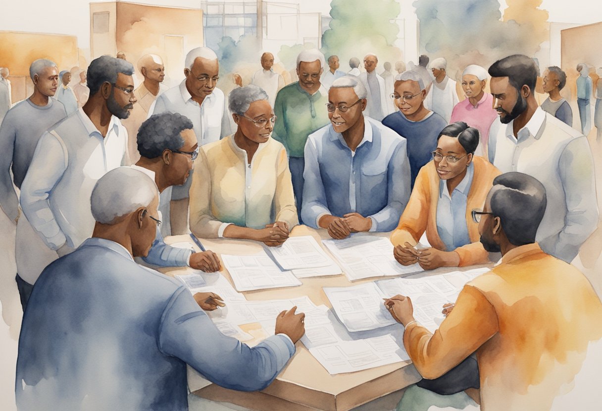 A digital watercolor of a meeting of the minds 