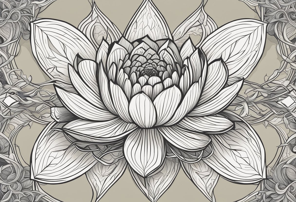 A vibrant lotus flower blooms from a tangled web of roots, symbolizing resilience and growth in the face of adversity