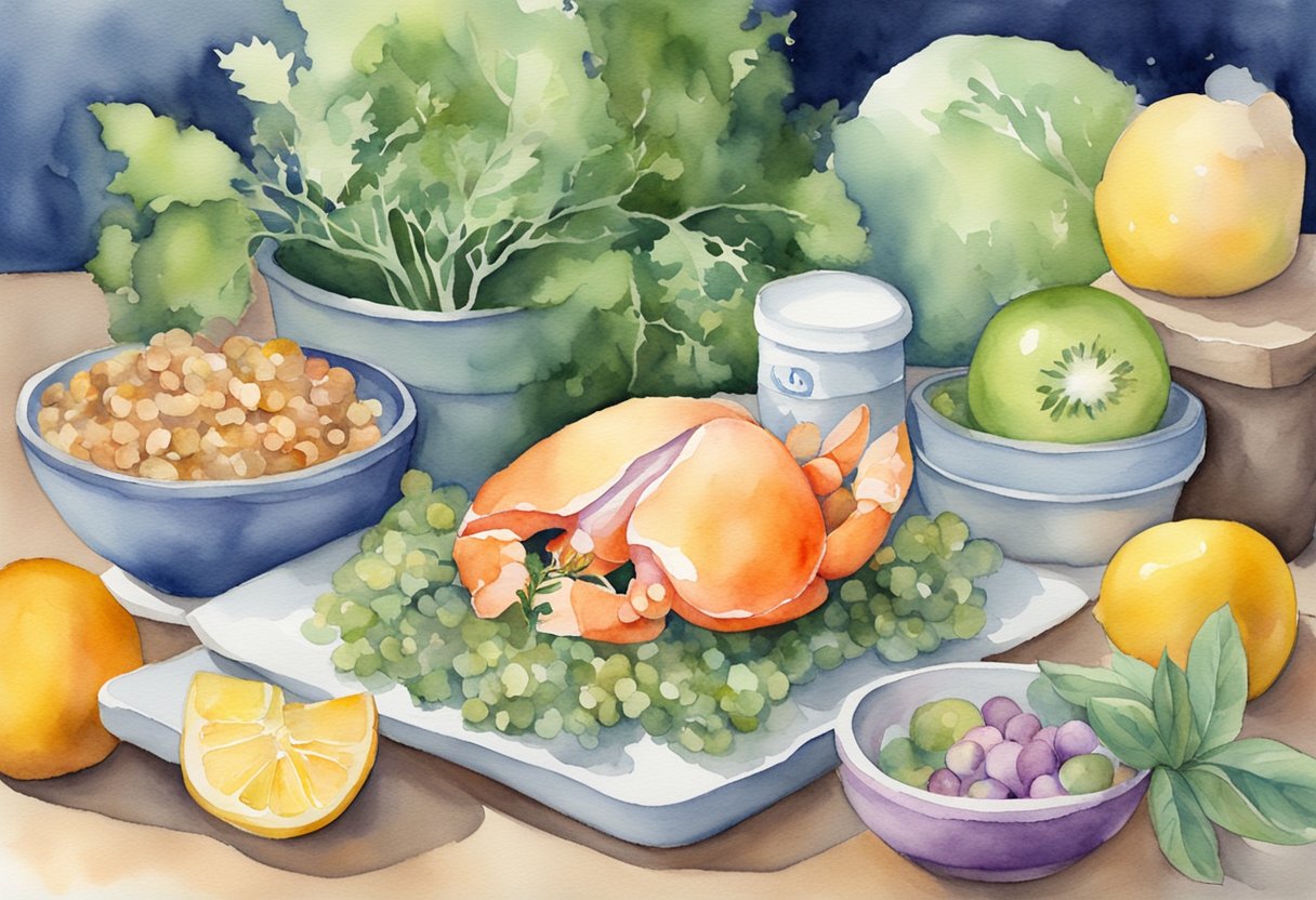 A digital watercolor of a meal preperation