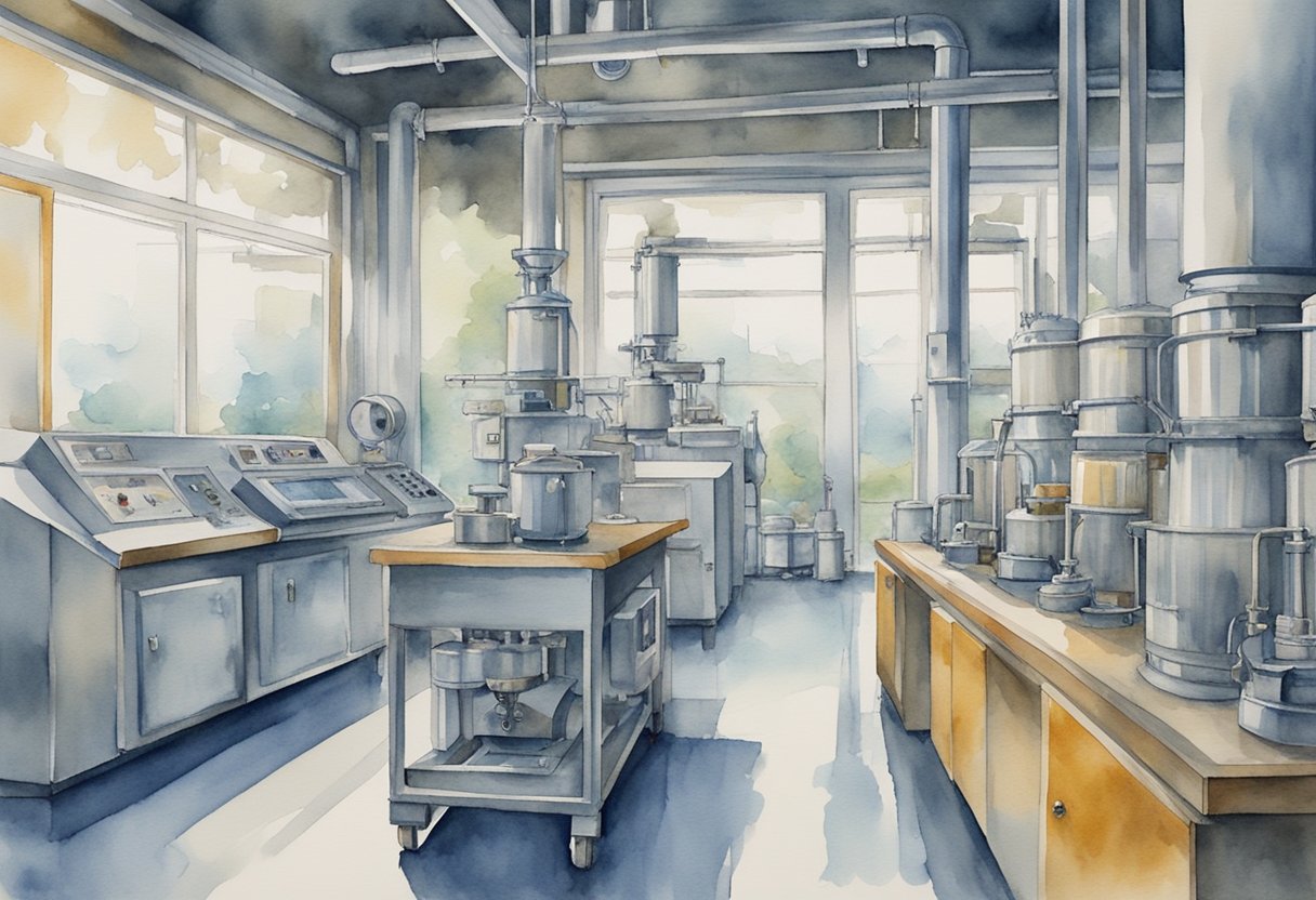 a digital watercolor of a medical lab