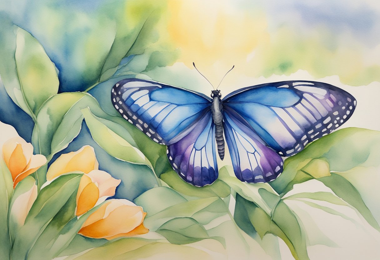 A digital watercolor of a butterfly