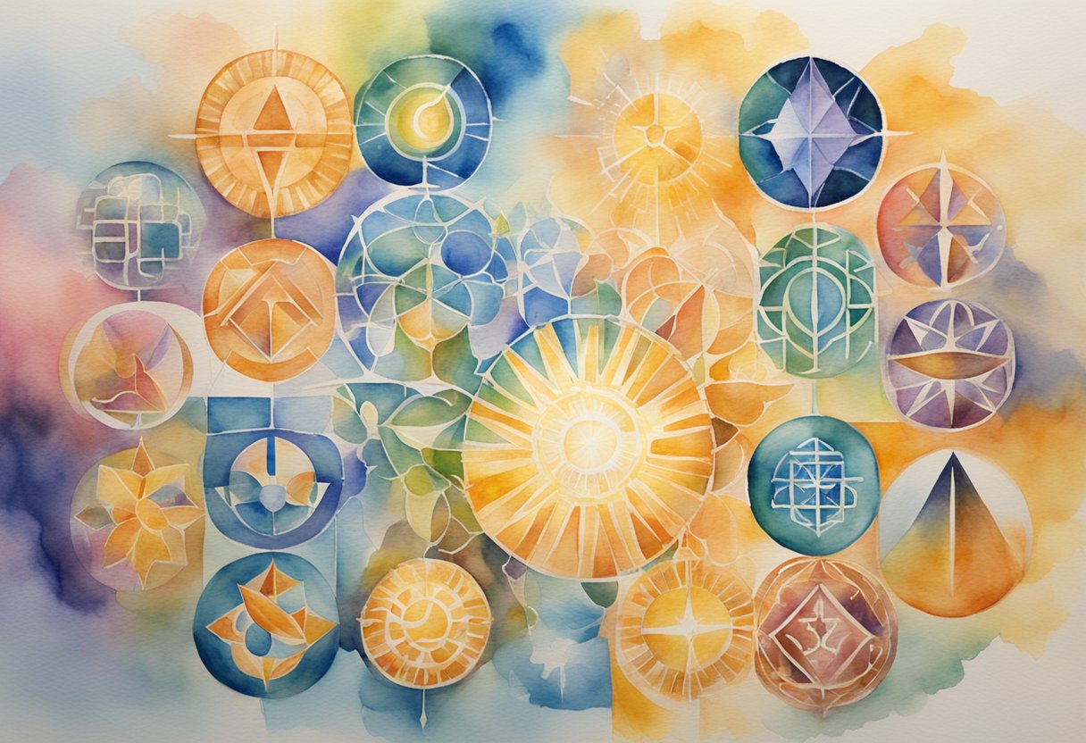 A radiant light illuminates a group of diverse symbols representing knowledge, participation, purpose, and resilience. The symbols are interconnected, creating a sense of unity and empowerment