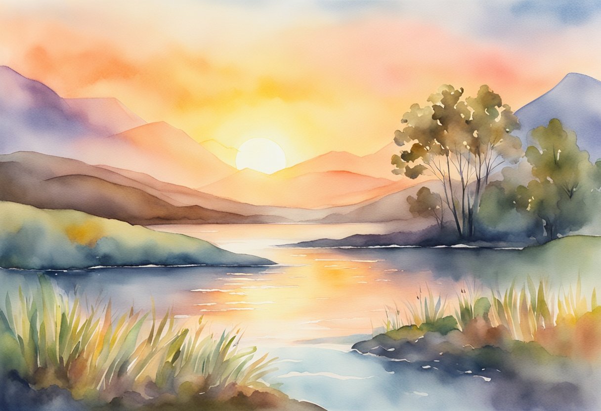 A vibrant sun rises over a serene landscape, symbolizing the preciousness of today and the resilience of a cancer thriver