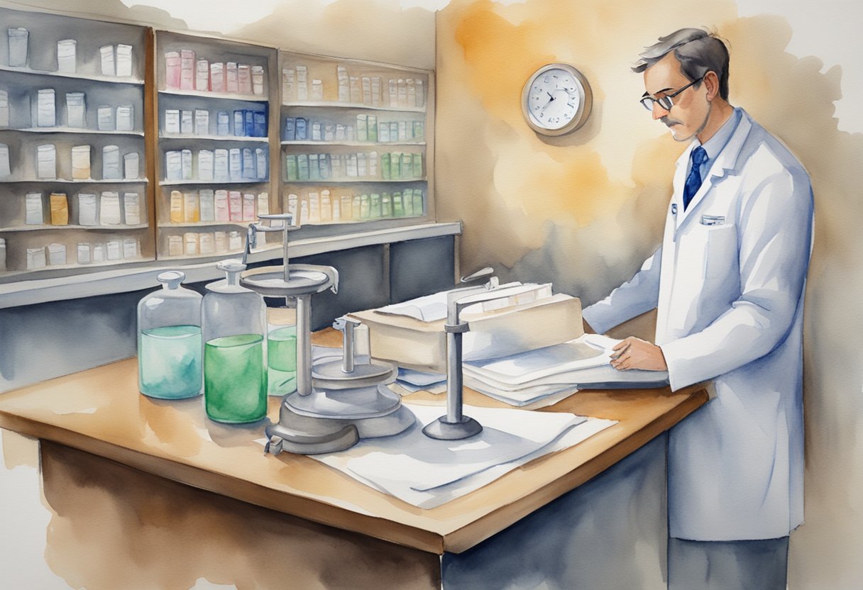 A doctor weighing the pros and cons of a treatment option, while considering legal and ethical implications