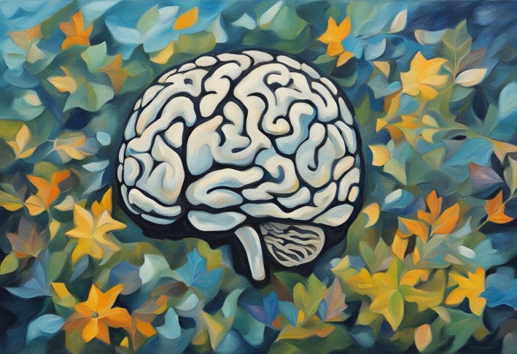 A tired brain struggles with cancer's effects, illustrating the link between fatigue and cognitive function in a cancer survivor