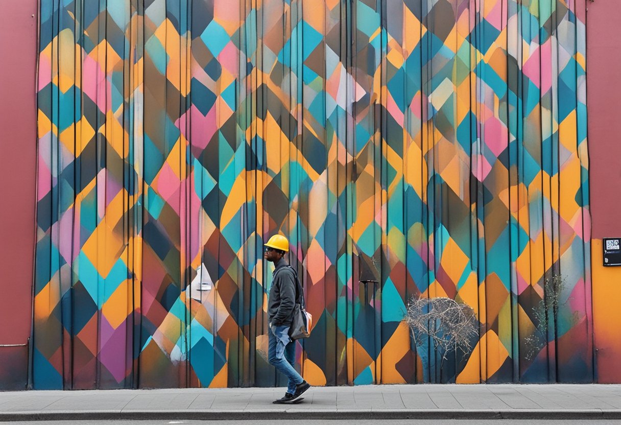 A mural on a city wall