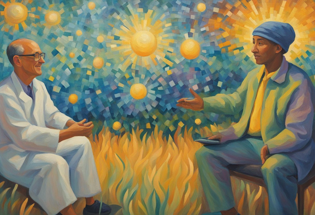 A person experiencing joy while receiving innovative medical treatments for cancer