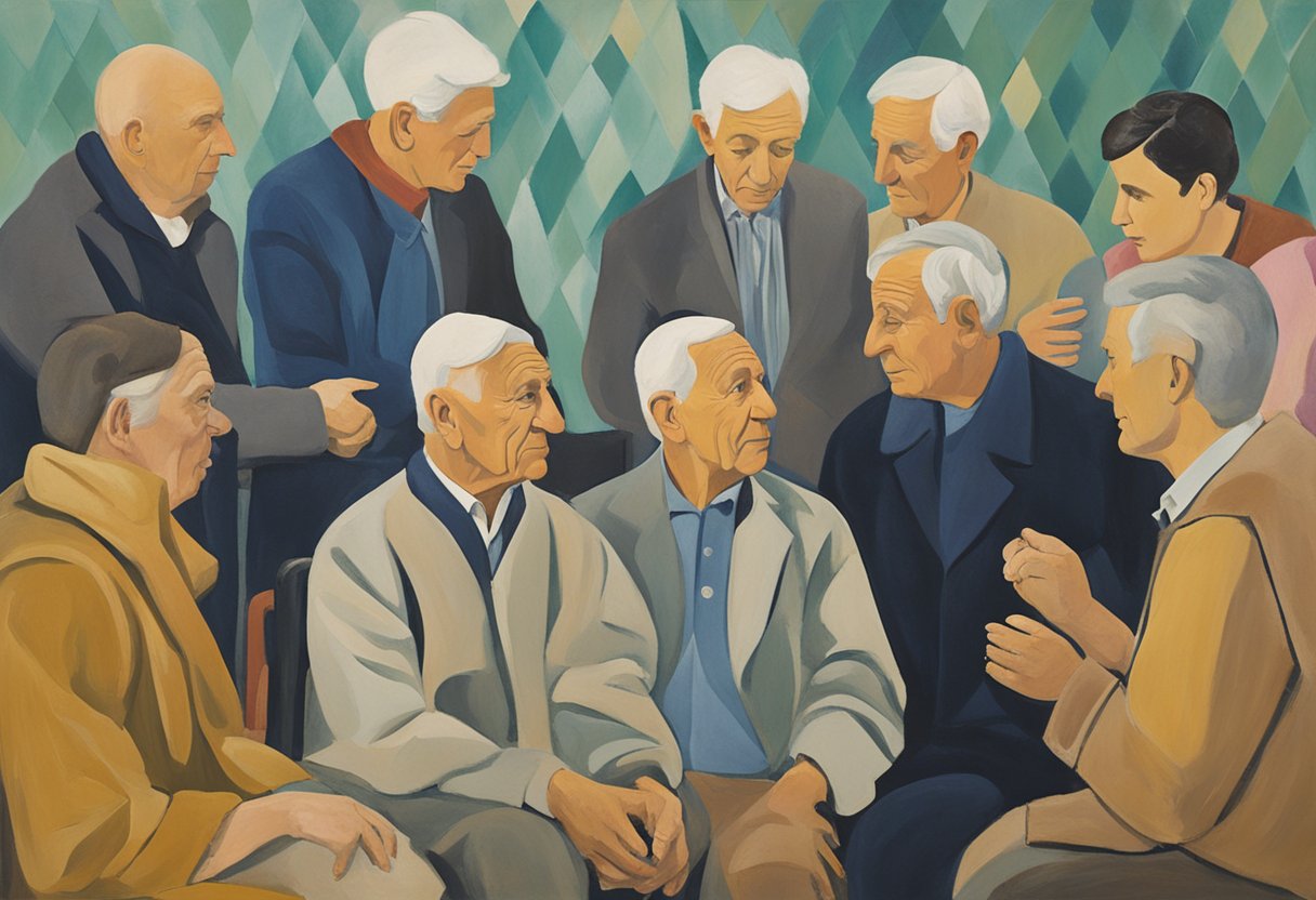 A group of cancer thrivers gather in a supportive circle, sharing stories and offering encouragement to fellow survivors