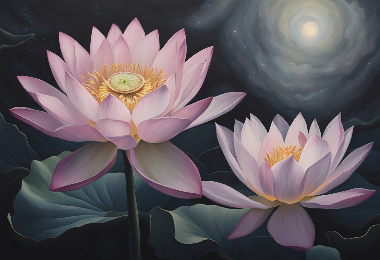 A blooming lotus emerging from the darkness, symbolizing self-validation and authenticity, a testament to the resilience of a cancer thriver