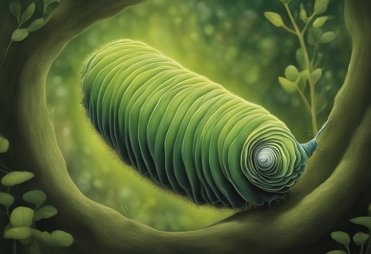 A caterpillar emerging from a cocoon, symbolizing transformation and cancer survivorship