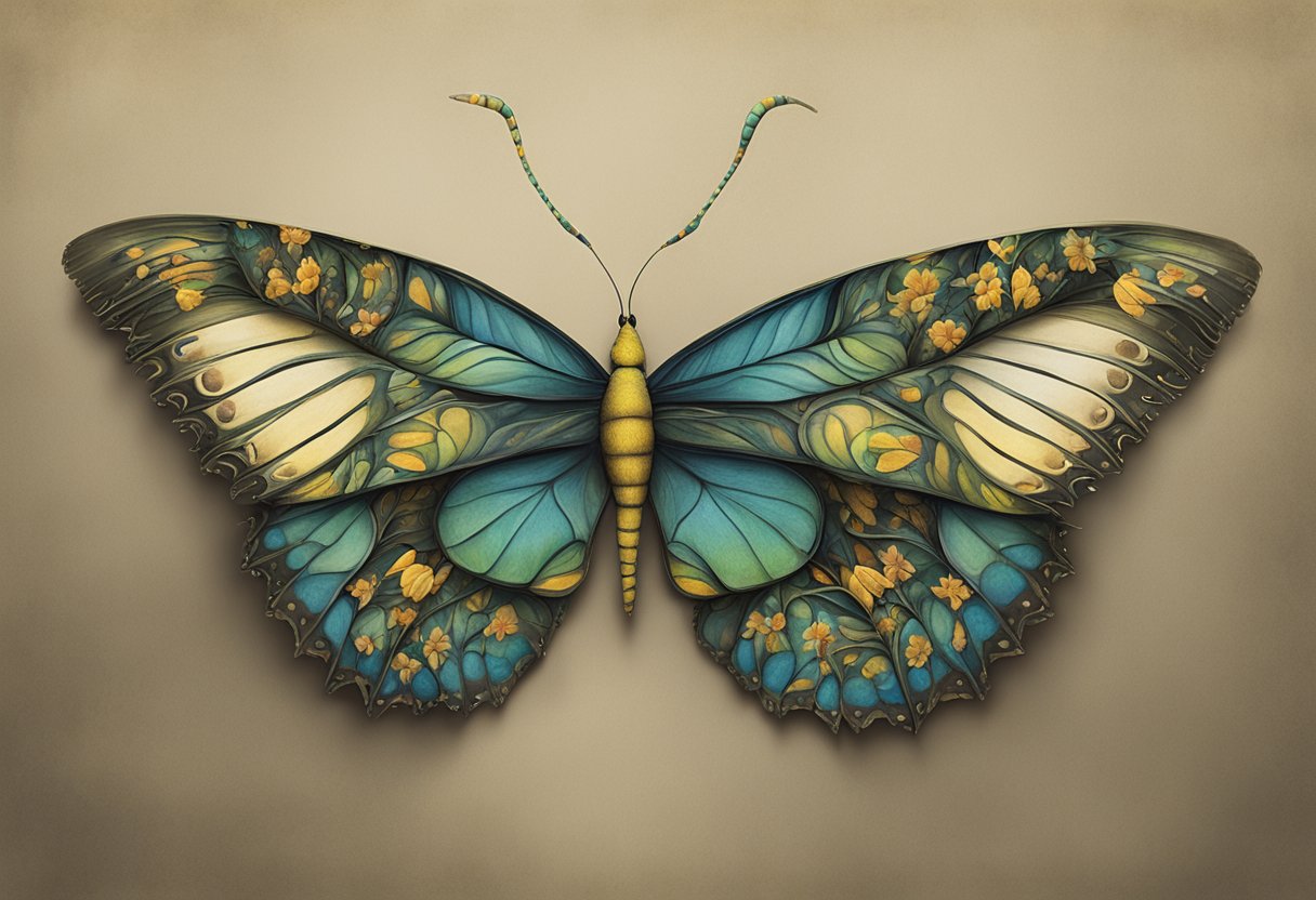 A caterpillar transforming into a butterfly symbolizes cancer survivorship