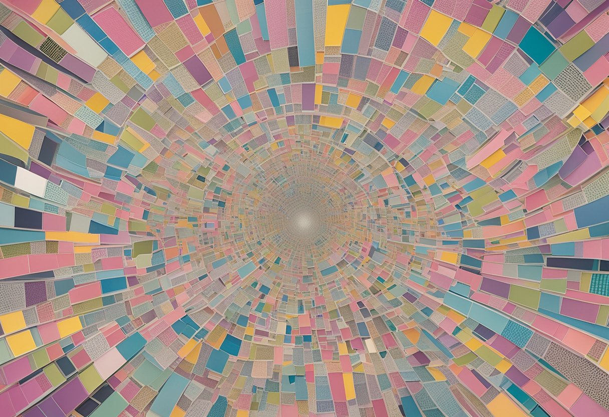 A figure studies a complex web of interconnected information, surrounded by medical journals and research papers, symbolizing the challenges of continuous learning in metastatic breast cancer