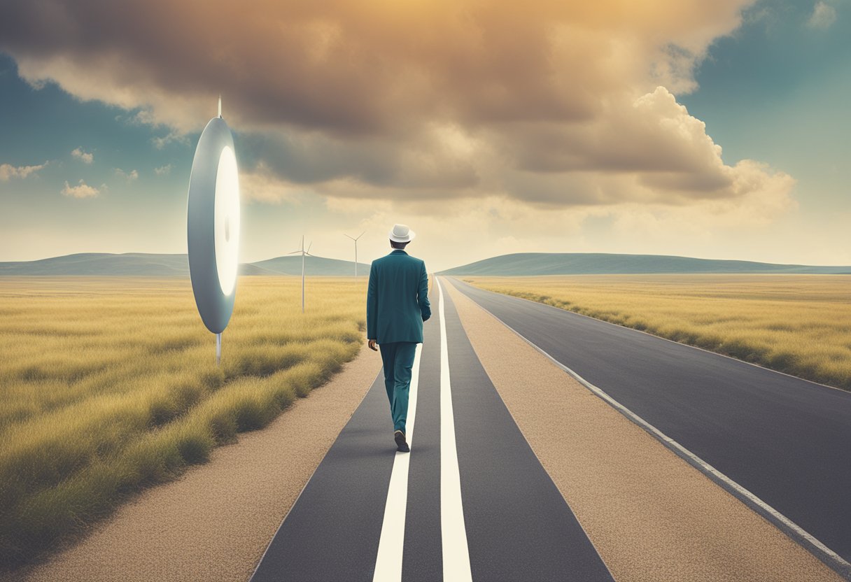 A person monitoring progress and setting goals while walking, symbolizing cancer survivorship