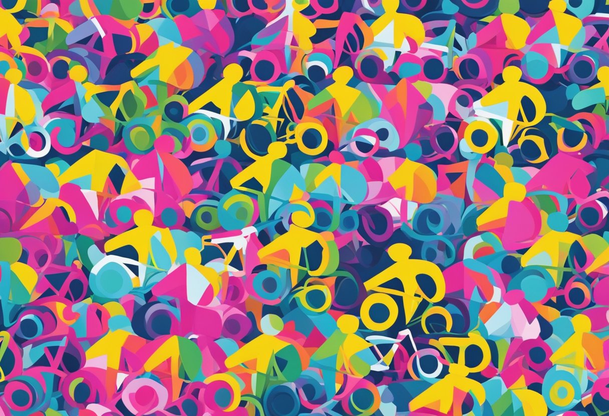 Cyclists gather in support, wearing cancer awareness ribbons