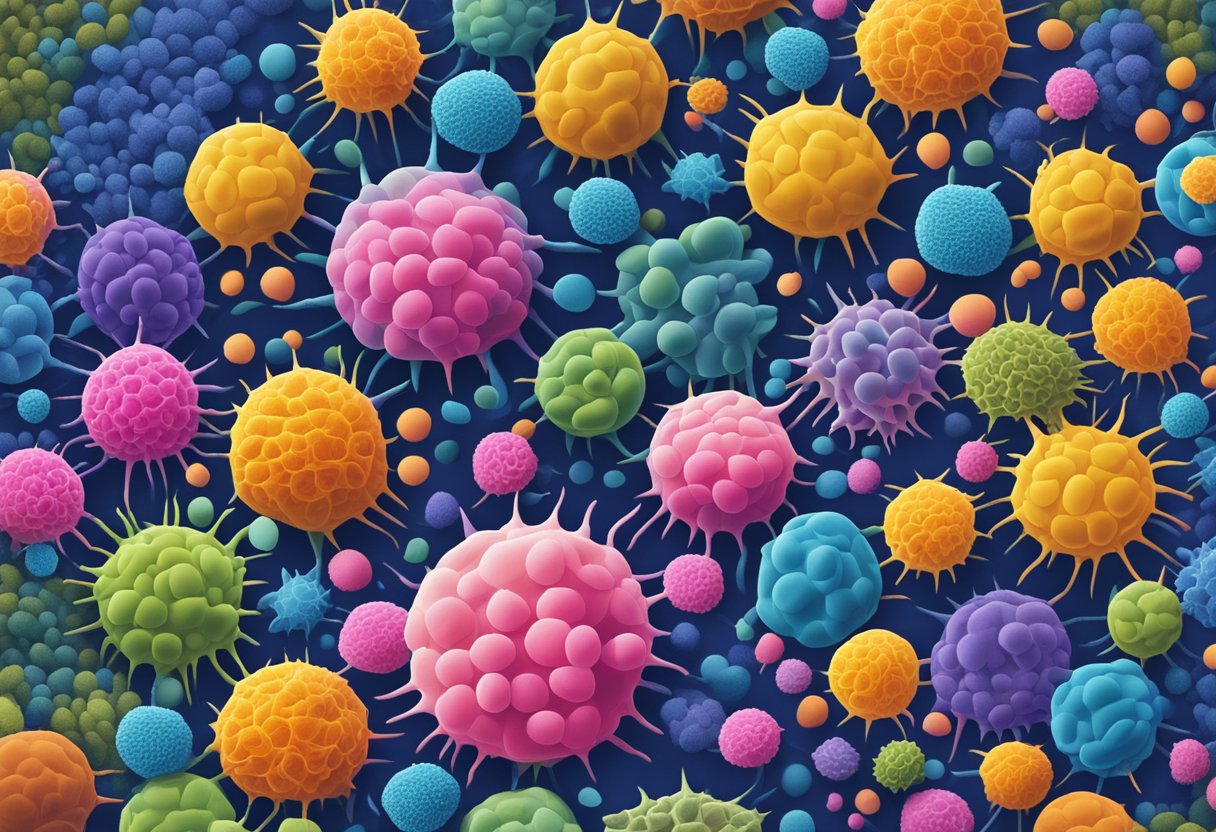 Cancer cells multiply as immune cells attack. Psychoneuroimmunology influences the survivor's response