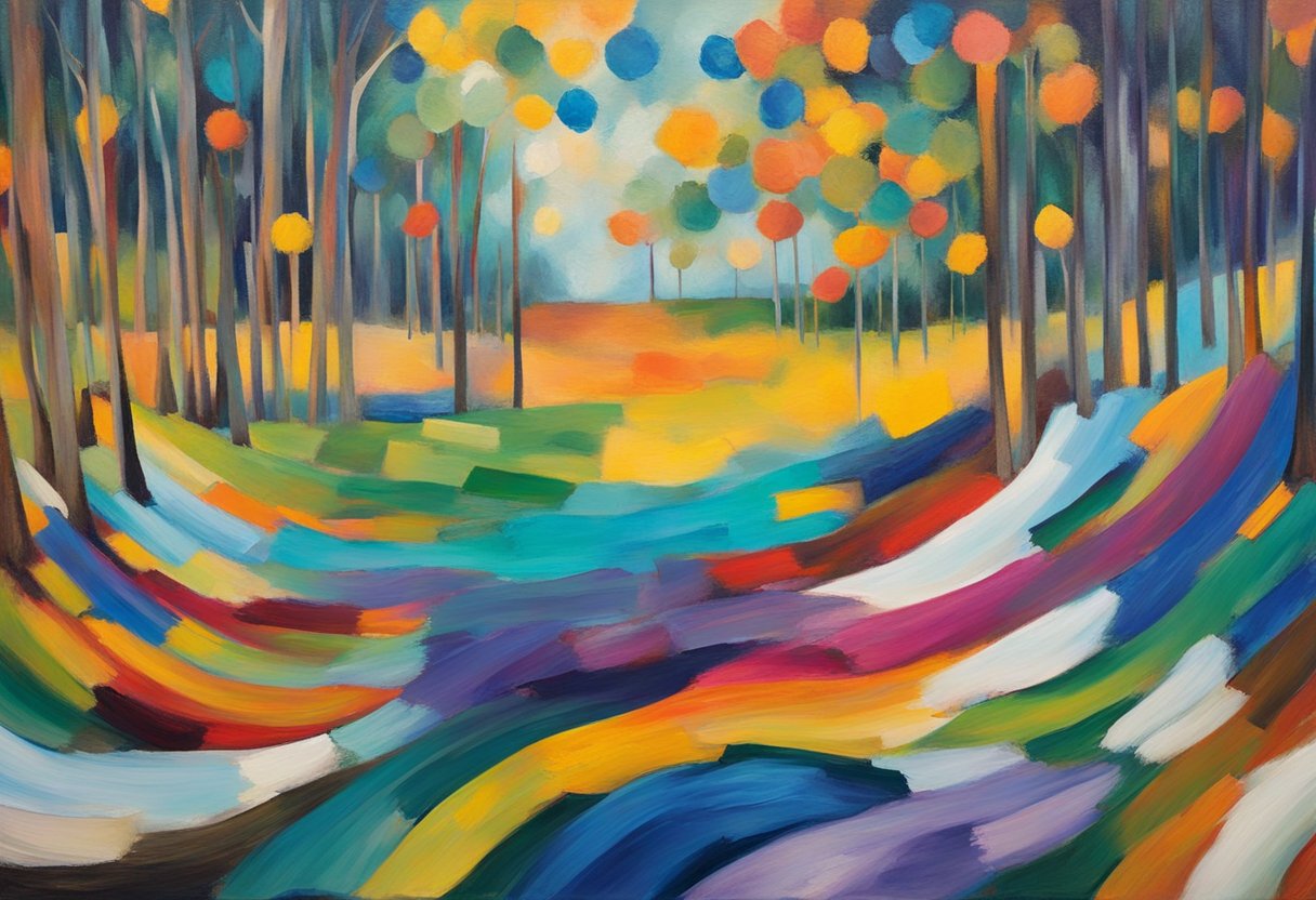 A blank canvas is surrounded by vibrant colors and paintbrushes, symbolizing the journey of resilience and healing through art for a cancer thriver
