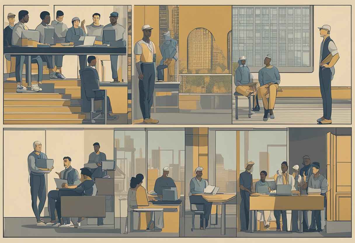 A digital storytelling scene featuring educational and awareness initiatives for male cancer warriors