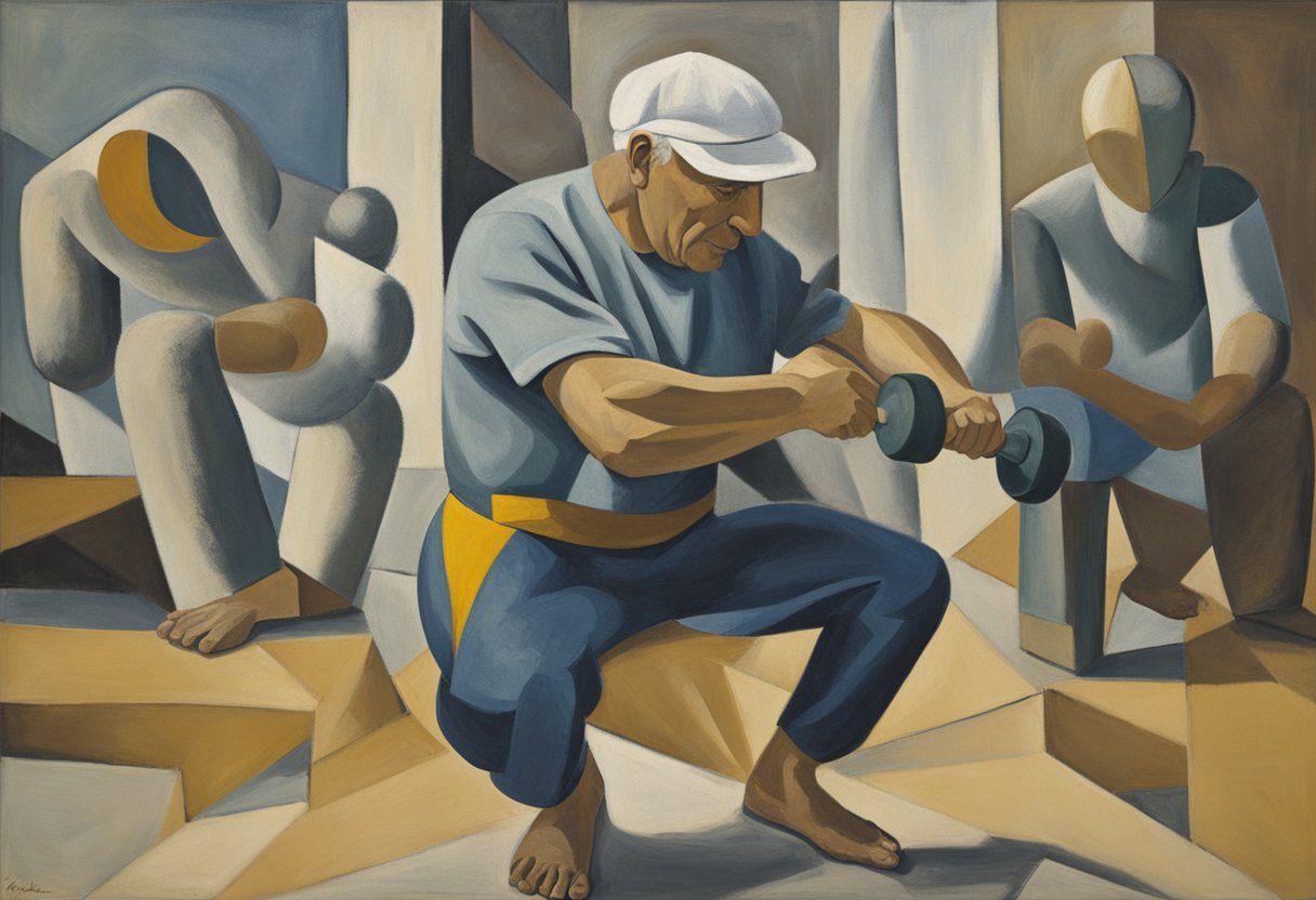 A cancer warrior performs strength training and recovery stretches