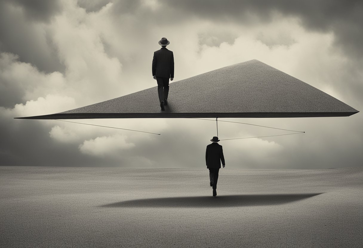 A man maintains balance while walking, focused on coordination