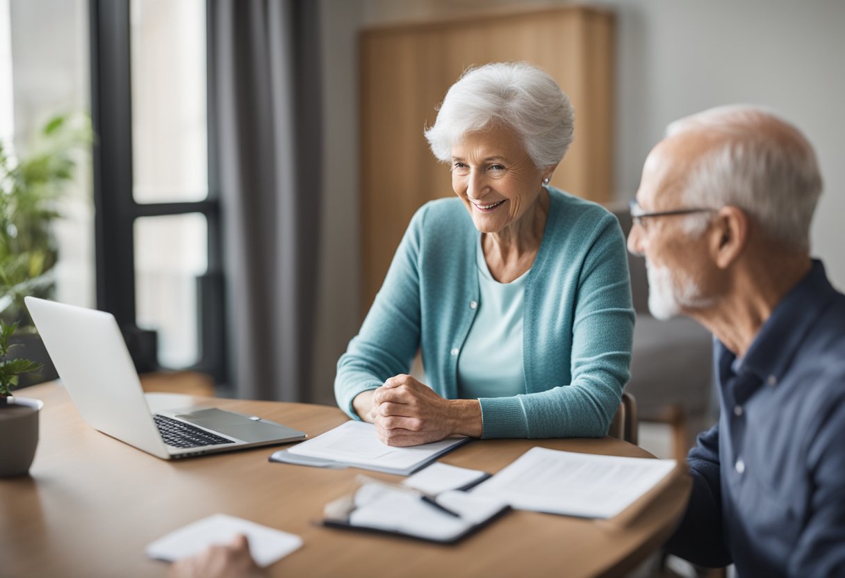 A cancer thriver carefully reviews financial wellness plans for long-term care