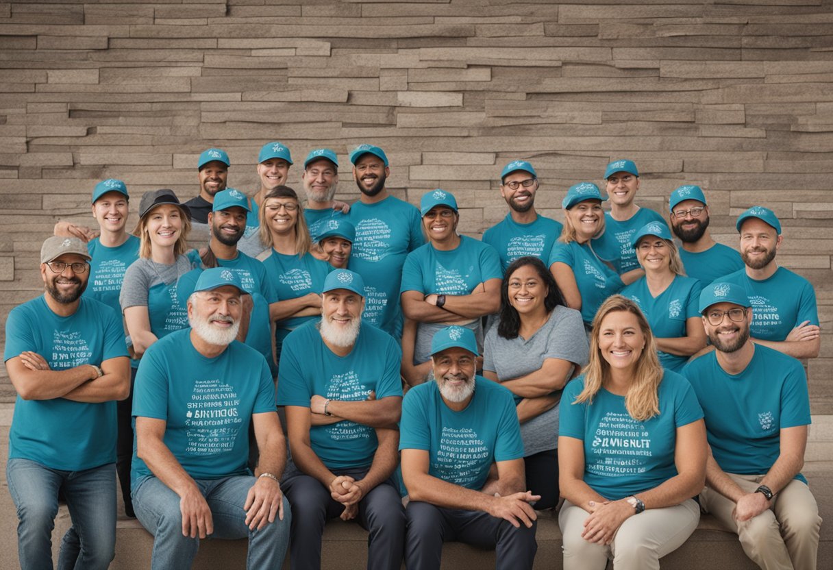 A group of volunteers offer support to male cancer survivors, promoting their well-being and empowerment