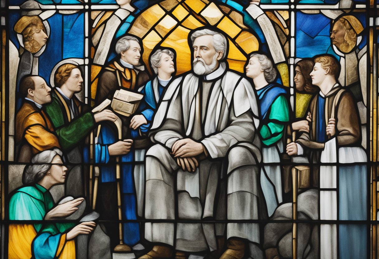 A man gracefully accepts therapy options, surrounded by supportive caregivers and medical professionals