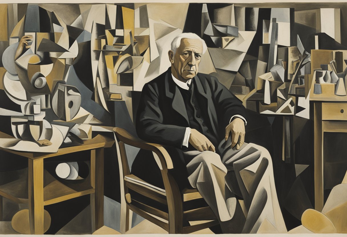 A man sits in a chair, surrounded by medical equipment and support materials. He looks tired but determined, with a look of resilience on his face