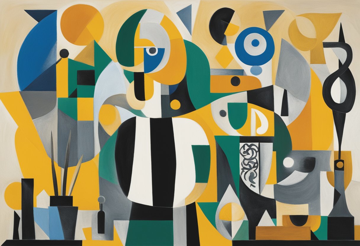 A figure stands strong, surrounded by supportive symbols of integrative therapies and self-help tools, overcoming survivor's guilt as a male cancer warrior