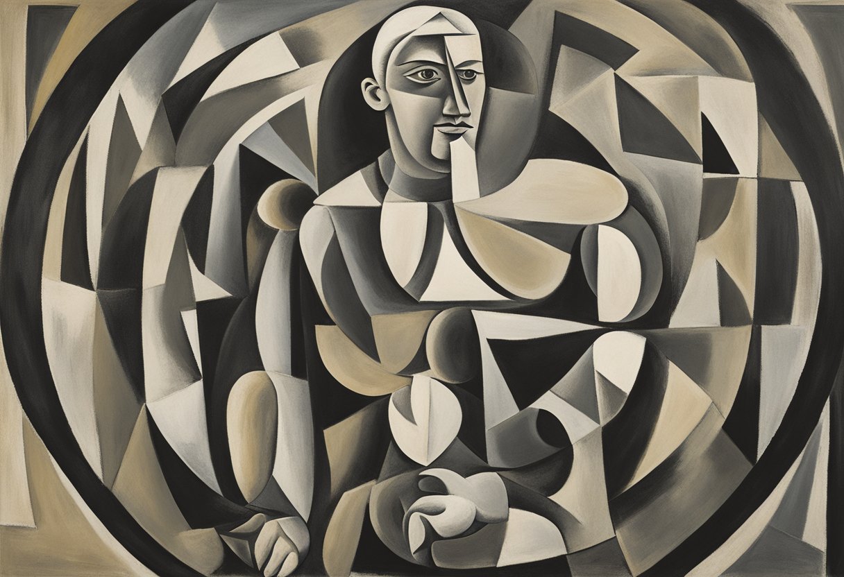 A determined figure stands confidently, surrounded by a supportive circle. He exudes strength and resilience, symbolizing the delicate balance between independence and receiving necessary support