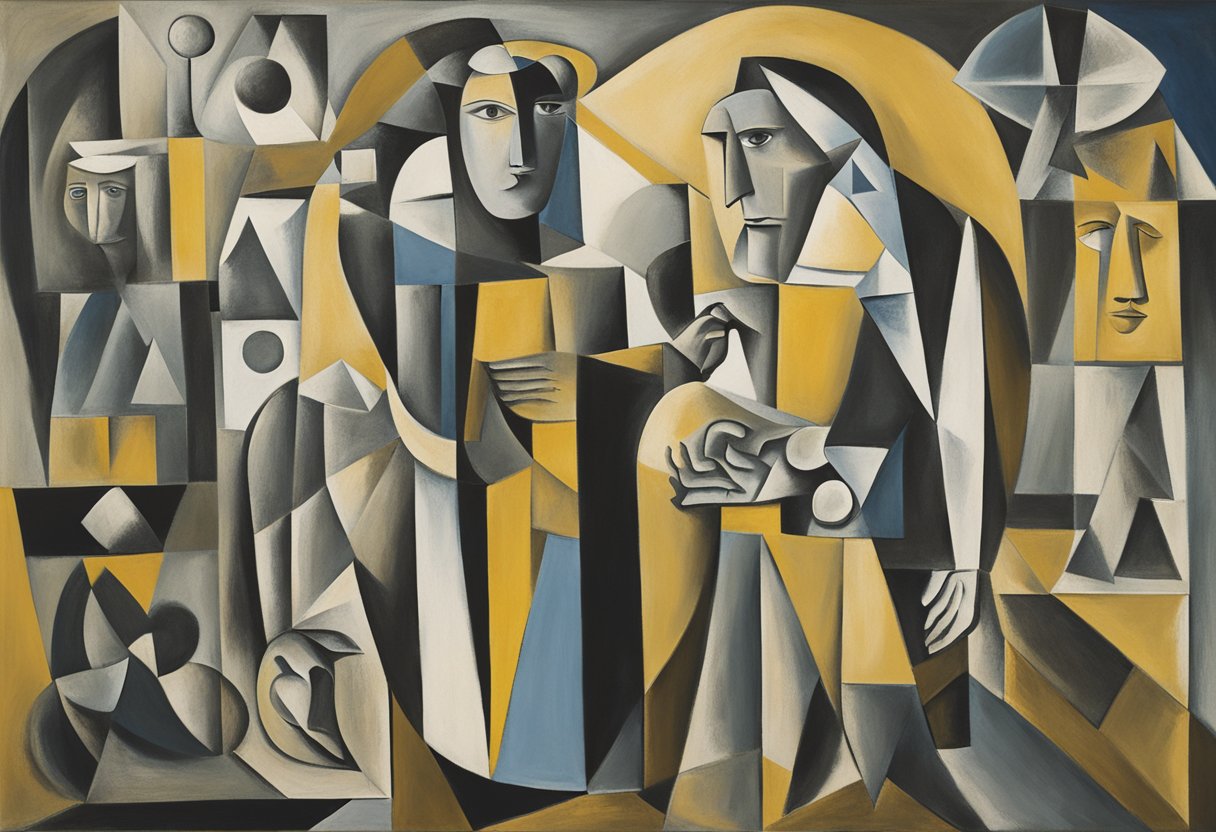 A lone figure stands strong, surrounded by symbols of strength and resilience, representing the journey of a male cancer warrior redefining personal identity