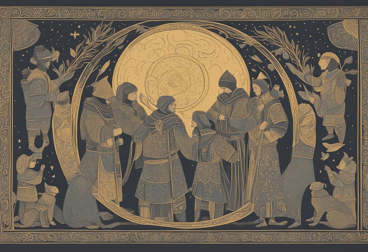 A group of friends gather around a cancer warrior, offering hugs, listening ears, and practical assistance. The warrior is surrounded by love and support, feeling nurtured and strengthened