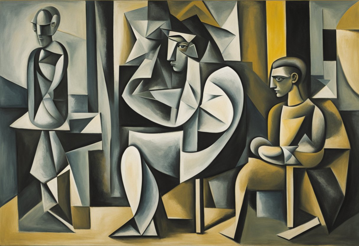 A male figure adjusts to physical changes, exploring treatment options in a serene, supportive environment