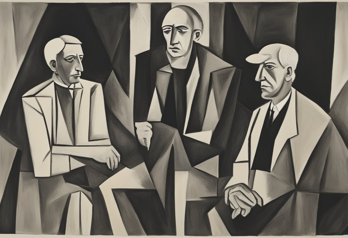 A group of people engage in a heated discussion, while one person calmly listens. The atmosphere is tense, yet there is a sense of determination and hope in the air