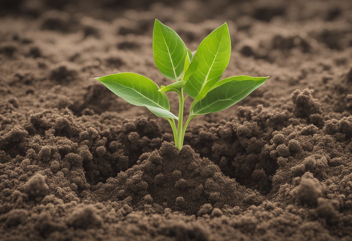 A thriving plant breaking through soil, symbolizing personal growth and resilience in male cancer survivorship