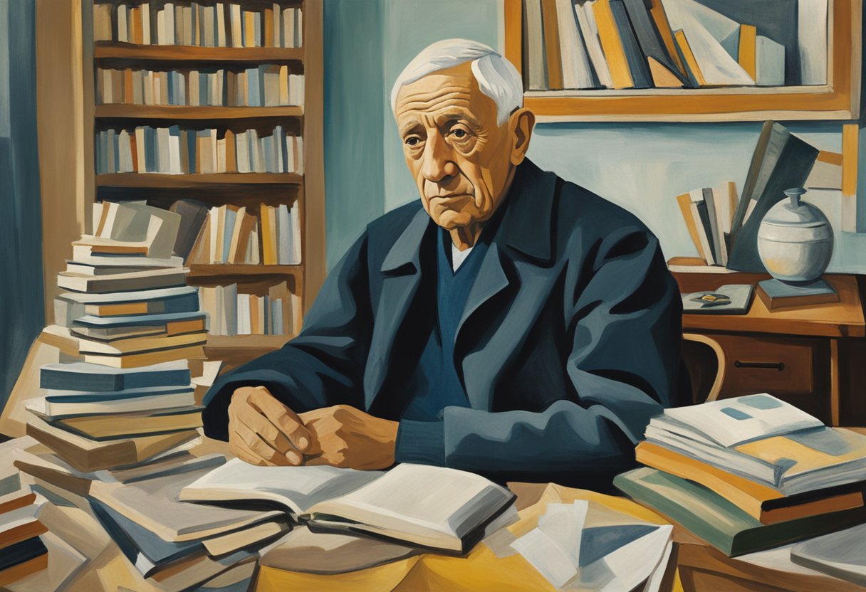A man sits in a hospital room, surrounded by books and a laptop. He looks determined, with a strong focus on his work. His expression shows resilience and determination as he navigates through his journey as a cancer warrior