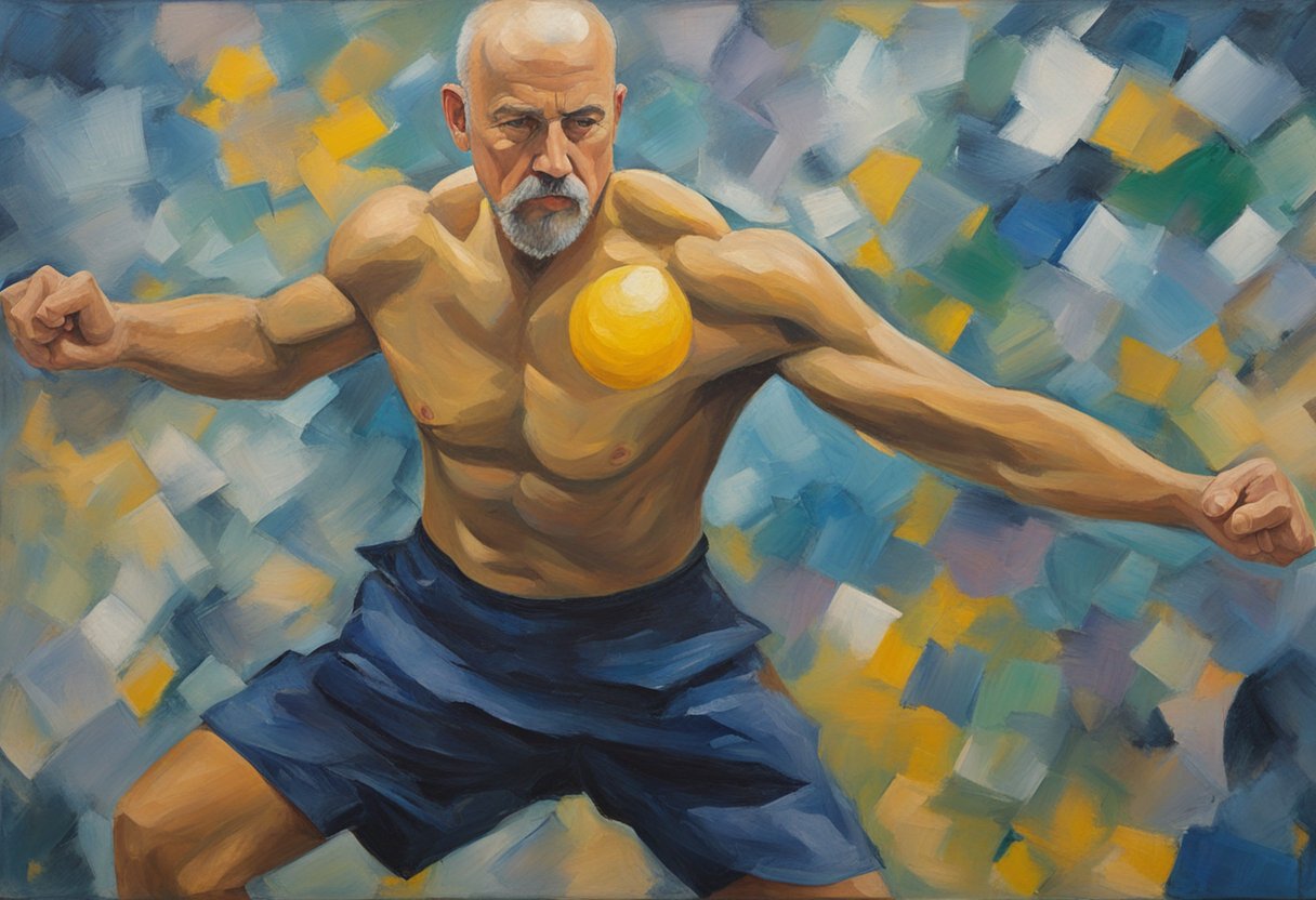A male cancer warrior engages in physical activity routines, showing strength and determination