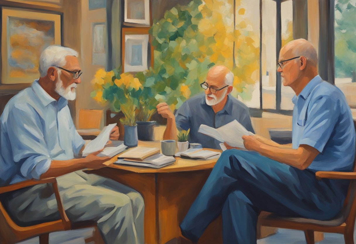 A male cancer thriver receiving financial planning advice