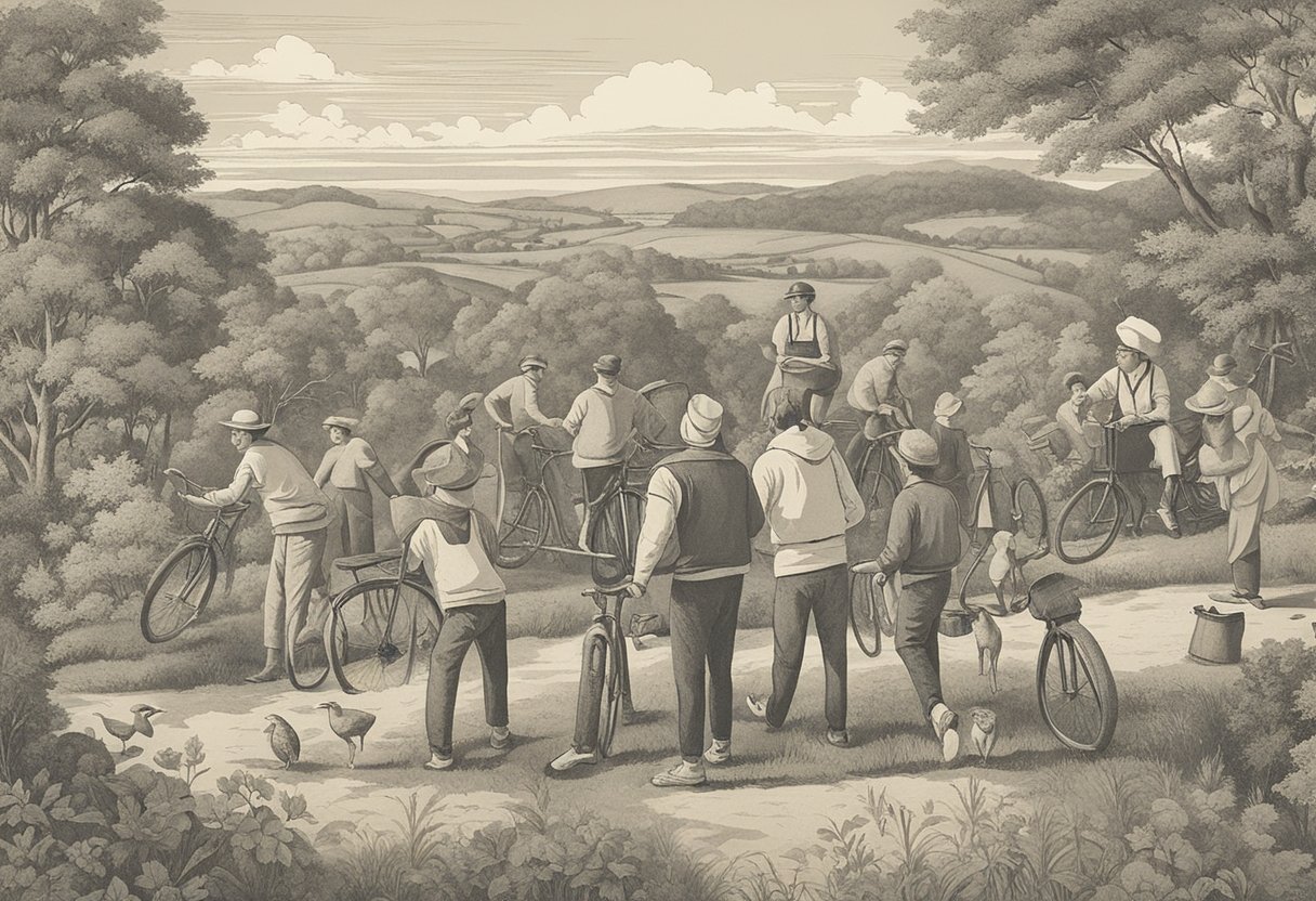 A man enjoying outdoor activities, surrounded by supportive friends and family, engaging in healthy lifestyle choices