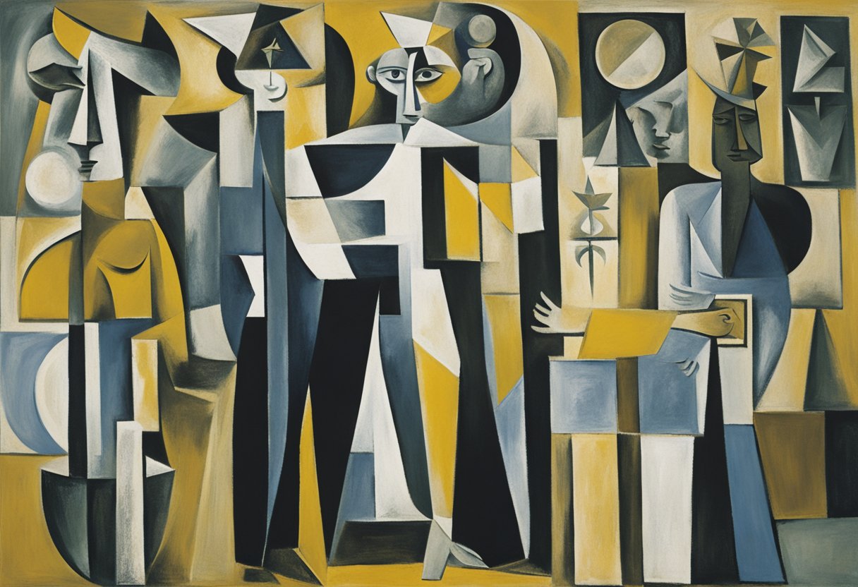 A male figure standing tall, surrounded by symbols of strength and resilience, with a focus on physical and emotional well-being