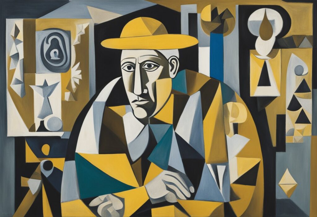 A man standing confidently, surrounded by symbols of resilience and hope, representing the journey of overcoming cancer and embracing the new normal