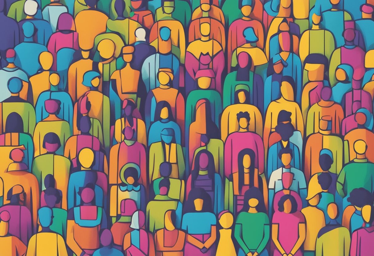 A diverse group of people working together in a vibrant, supportive community, symbolizing the importance of relationships and community in achieving success in all aspects of life